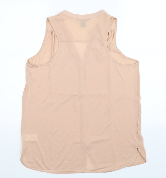 H&M Womens Beige Basic Button-Up Size S