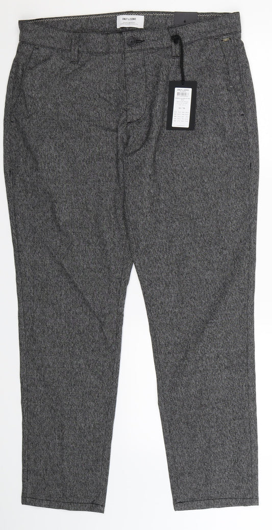 Only & Sons Womens Grey Trousers Size 32 L30 in