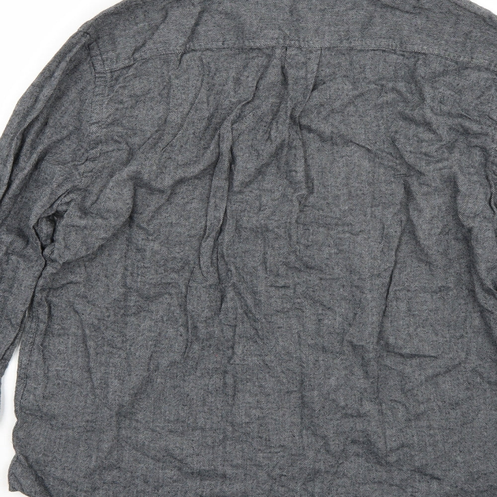 Avenue Mens Grey Button-Up Size L