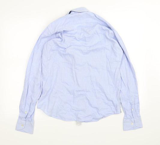 Rossopuro Mens Blue Dress Shirt Size 15