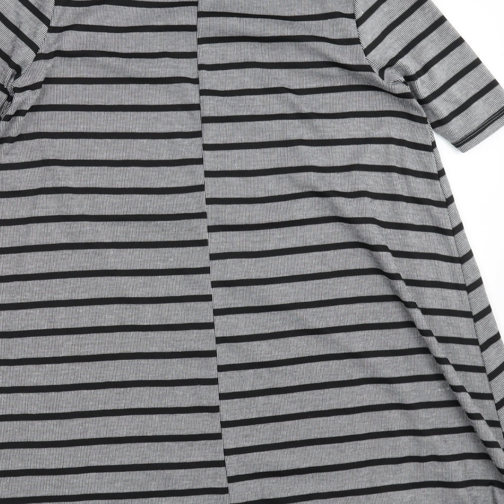 Papaya Womens Grey Striped A-Line Size M