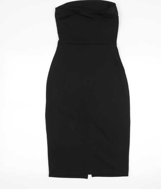 Boohoo Womens Black Bodycon Size 8 - Boob Tube