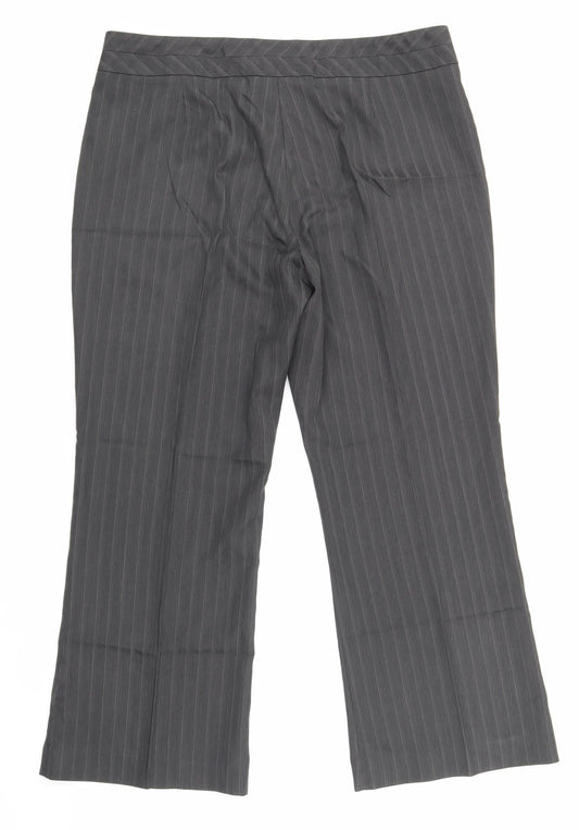 George Womens Grey Striped Trousers Size 14