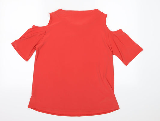 George Womens Red Basic Blouse Size 14 - Cold Shoulder
