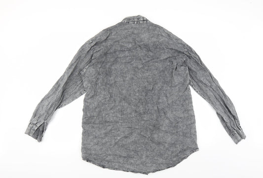 Rockn rev Mens Grey Button-Up Size M