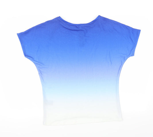 M&Co Womens Blue Basic T-Shirt Size S