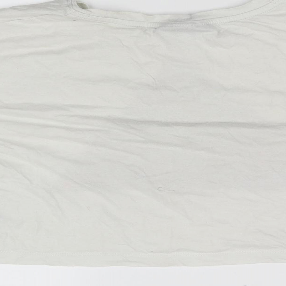 Womens UK Size 8 Topshop White Basic T-Shirt