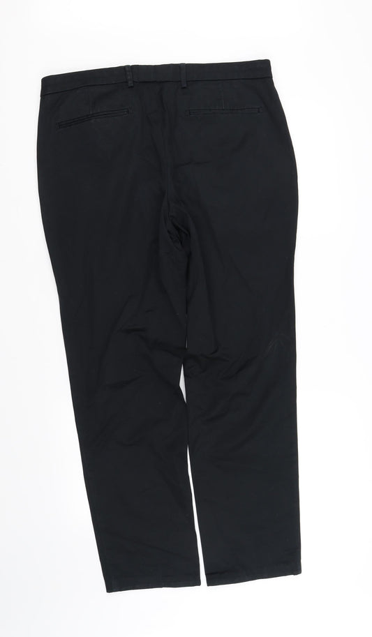 m&s Womens Black Trousers Size L L32 in