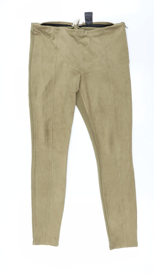 Womens UK Size L H&M Regular Fit Brown Trousers