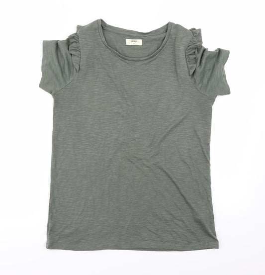 Womens UK Size 10 Papaya Green Basic T-Shirt