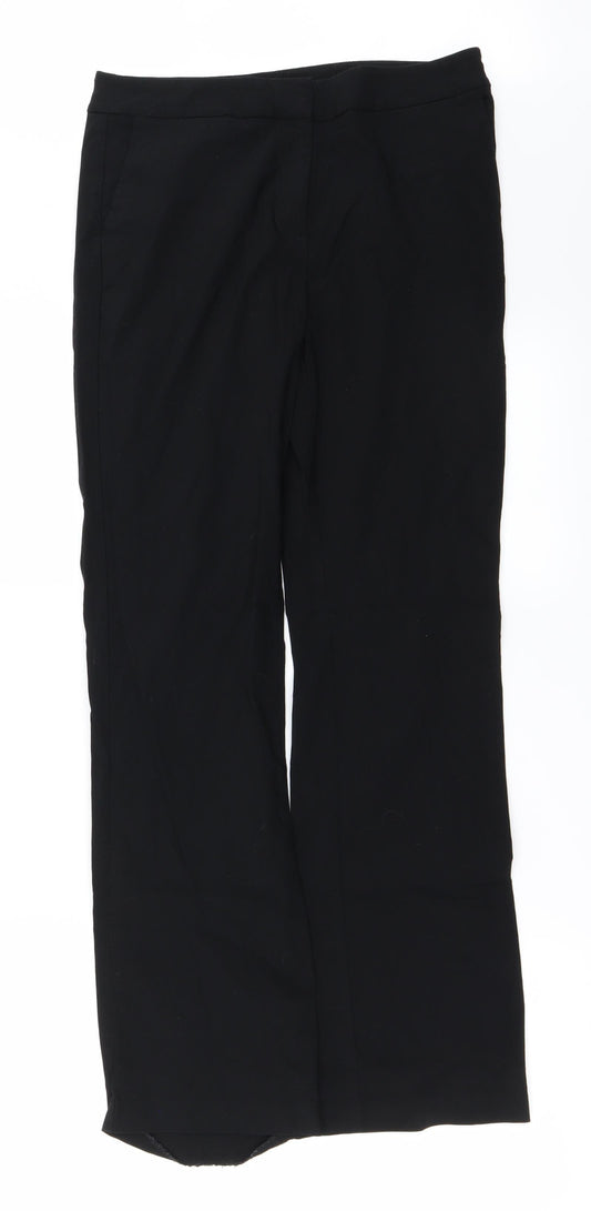 Womens UK Size 10 Papaya Regular Fit Black Trousers