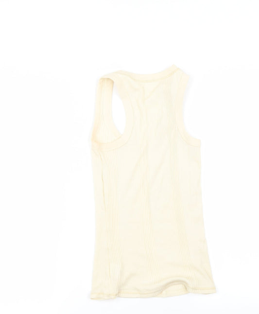 Preworn Womens Yellow Basic T-Shirt Size 10