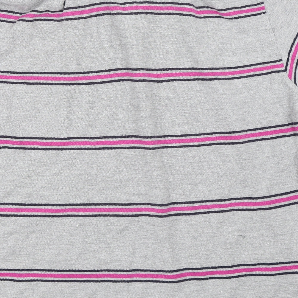 Stone Bay Mens Grey Striped Polo Size M