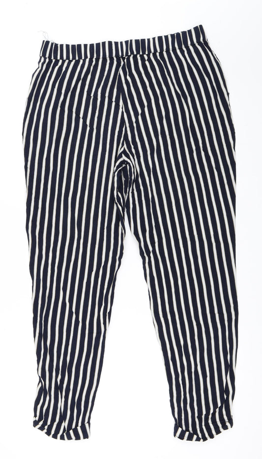 Yessica Womens Blue Striped Trousers Size 42 L27 in