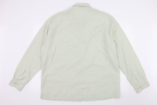 St Micheal Mens Green Button-Up Size 2XL