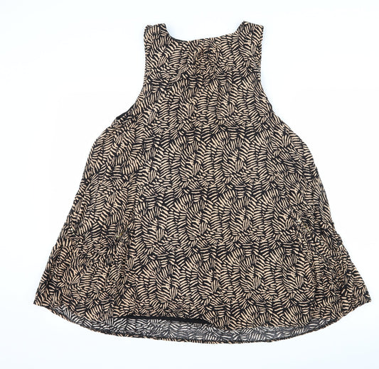 Apricot Womens Brown Geometric Basic Blouse Size 12