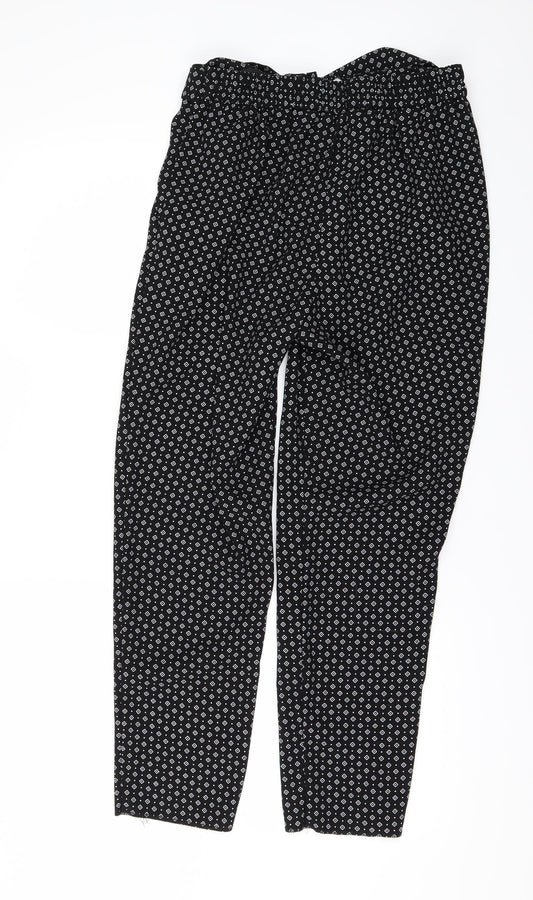 F&F Womens Black Geometric Trousers Size 10 L26 in
