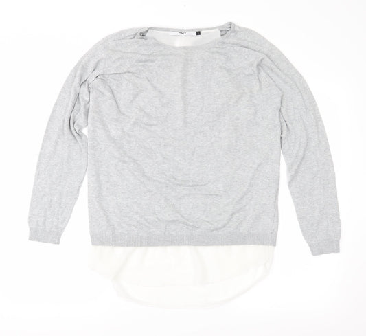 Only Womens Grey Knit Pullover Jumper Size L