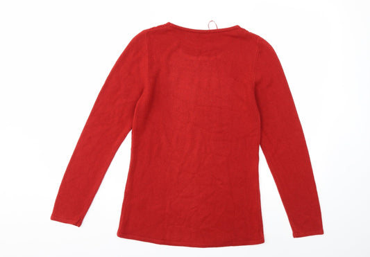 anna rose Womens Red Knit Pullover Jumper Size M