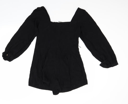 ASOS Womens Black Basic Button-Up Size 8