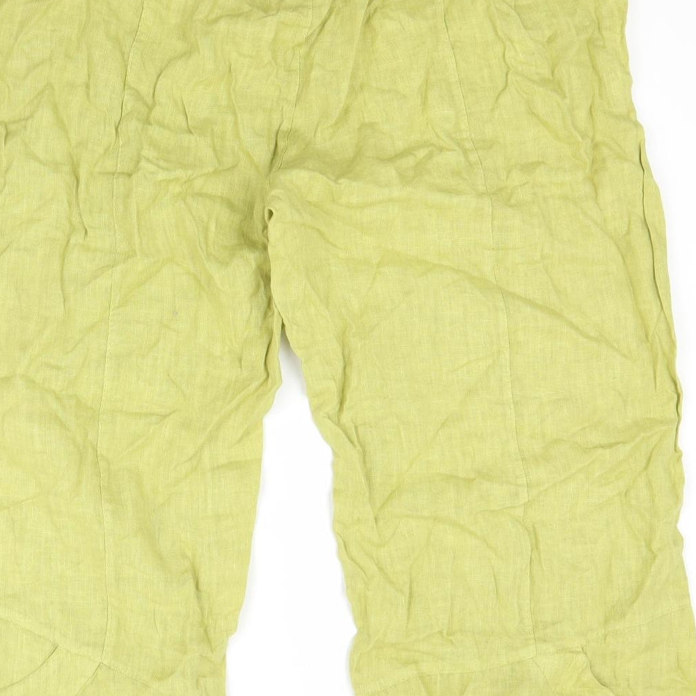 Womens UK Size M Preworn Regular Fit Capri Green Trousers
