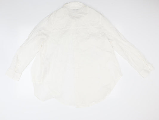 Womens UK Size 16 Peacocks White Basic Button-Up