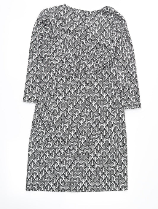 TU Womens Black Floral Shirt Dress Size 10