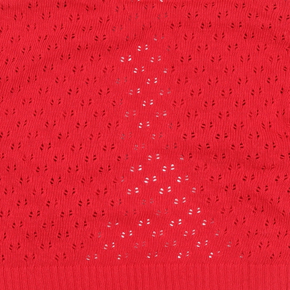 glamarose Womens Red Cardigan Jumper Size 12