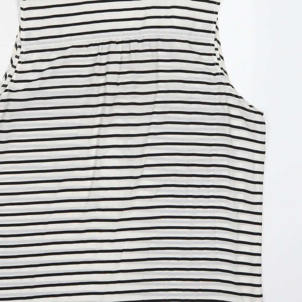 Rockmans Womens White Striped Basic Blouse Size 16