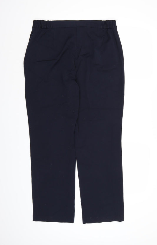 Womens UK Size 12 Marks and Spencer Regular Fit Dress Pants Blue Trousers