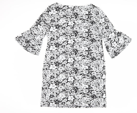 Marina Kaneva Womens Black Floral Bodycon Size 12