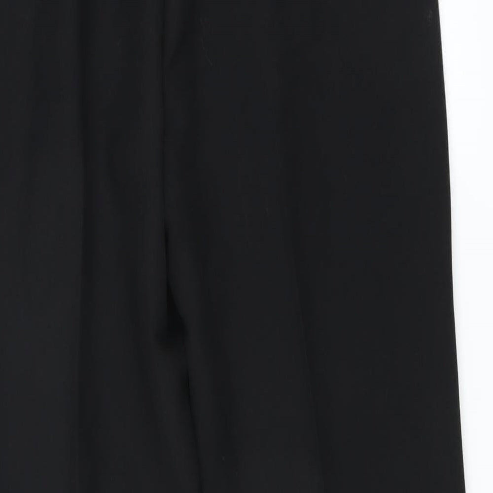 Womens UK Size 10 Preworn Regular Fit Black Trousers