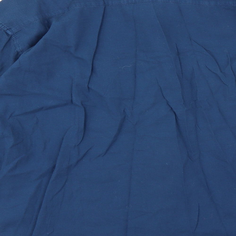 Mens UK Size Classic Collection Blue Button-Up Long Sleeve Casual Shirt