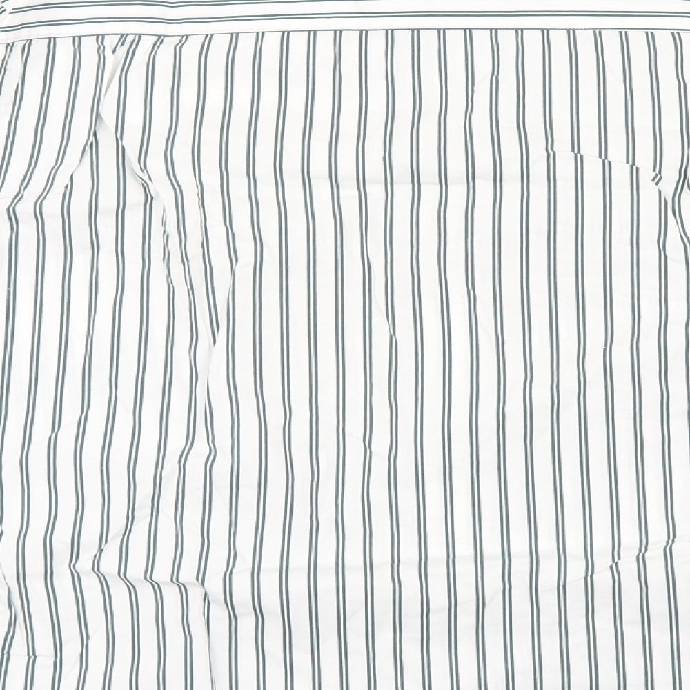 BHS Mens Green Striped Button-Up Size S