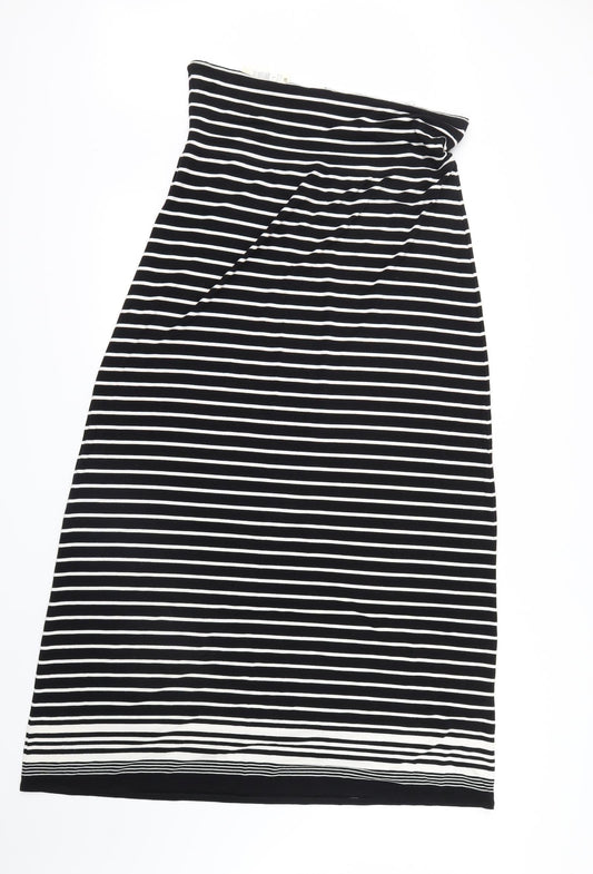 Max Studio Womens Black Striped T-Shirt Dress Size L