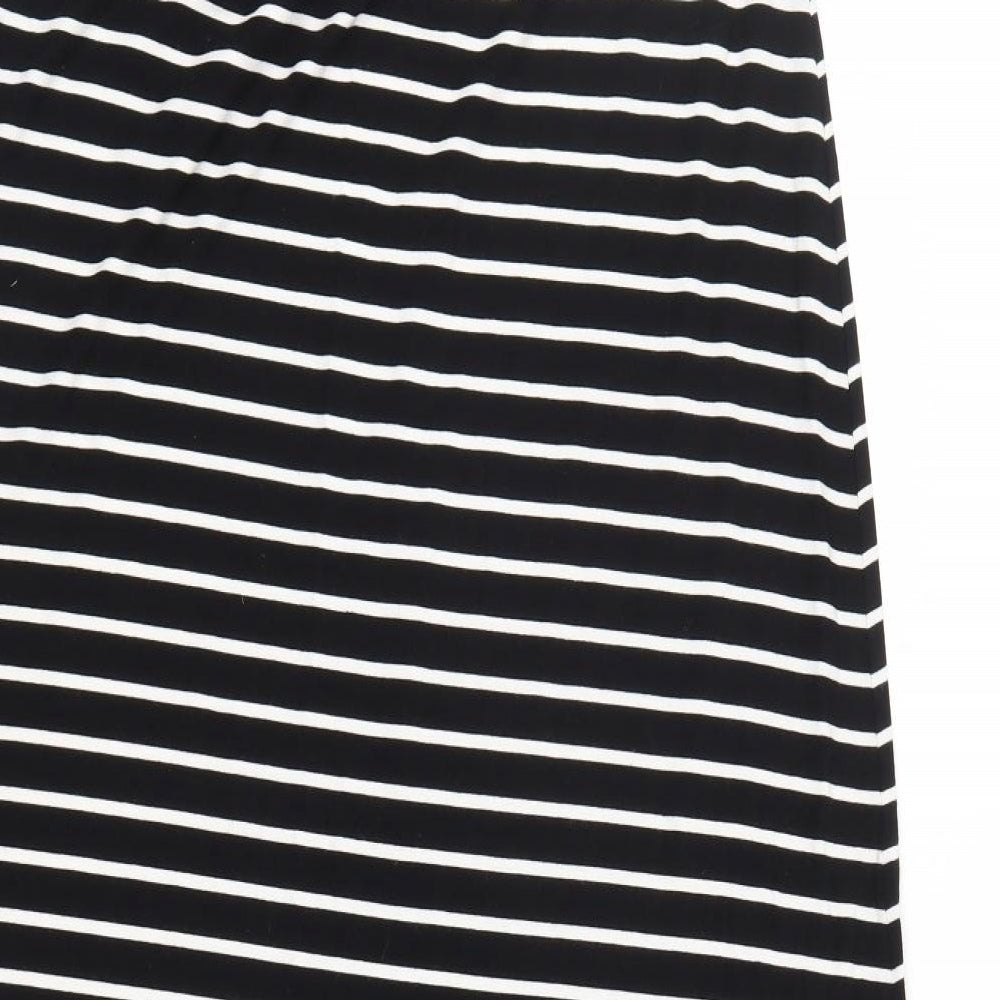 Max Studio Womens Black Striped T-Shirt Dress Size L
