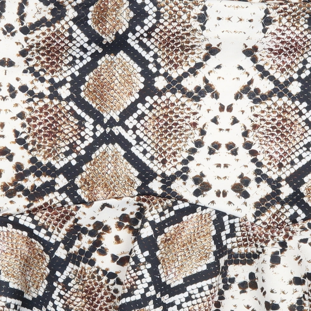 pretty Little Thing Womens Brown Striped Mini Skirt Size 10