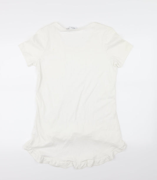 Womens UK Size 8 NEXT White Basic T-Shirt