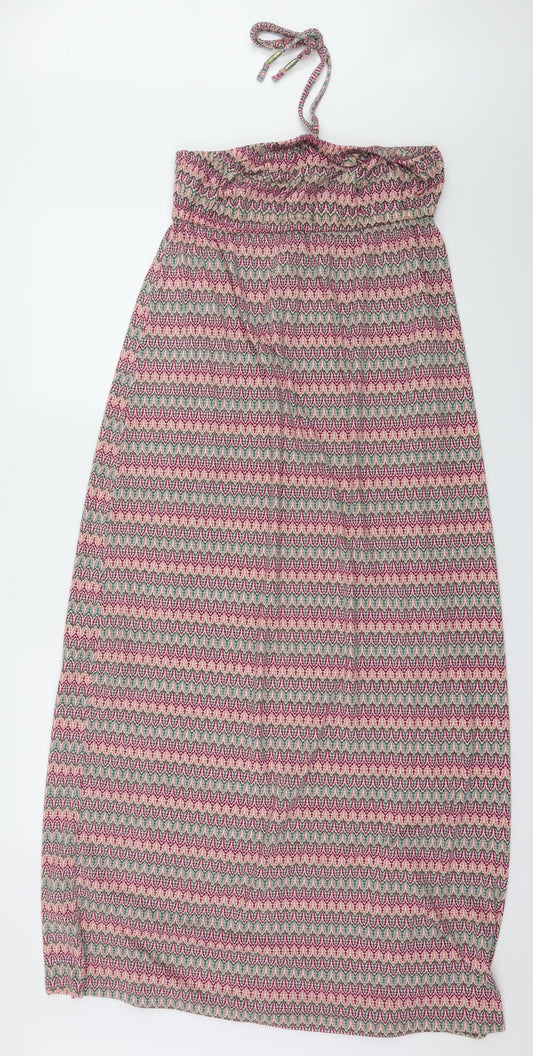 Womens Pink Geometric Jersey Maxi Size M