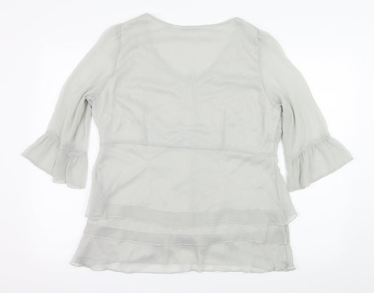 ANNE WEYBURN Womens Grey Basic Blouse Size 20