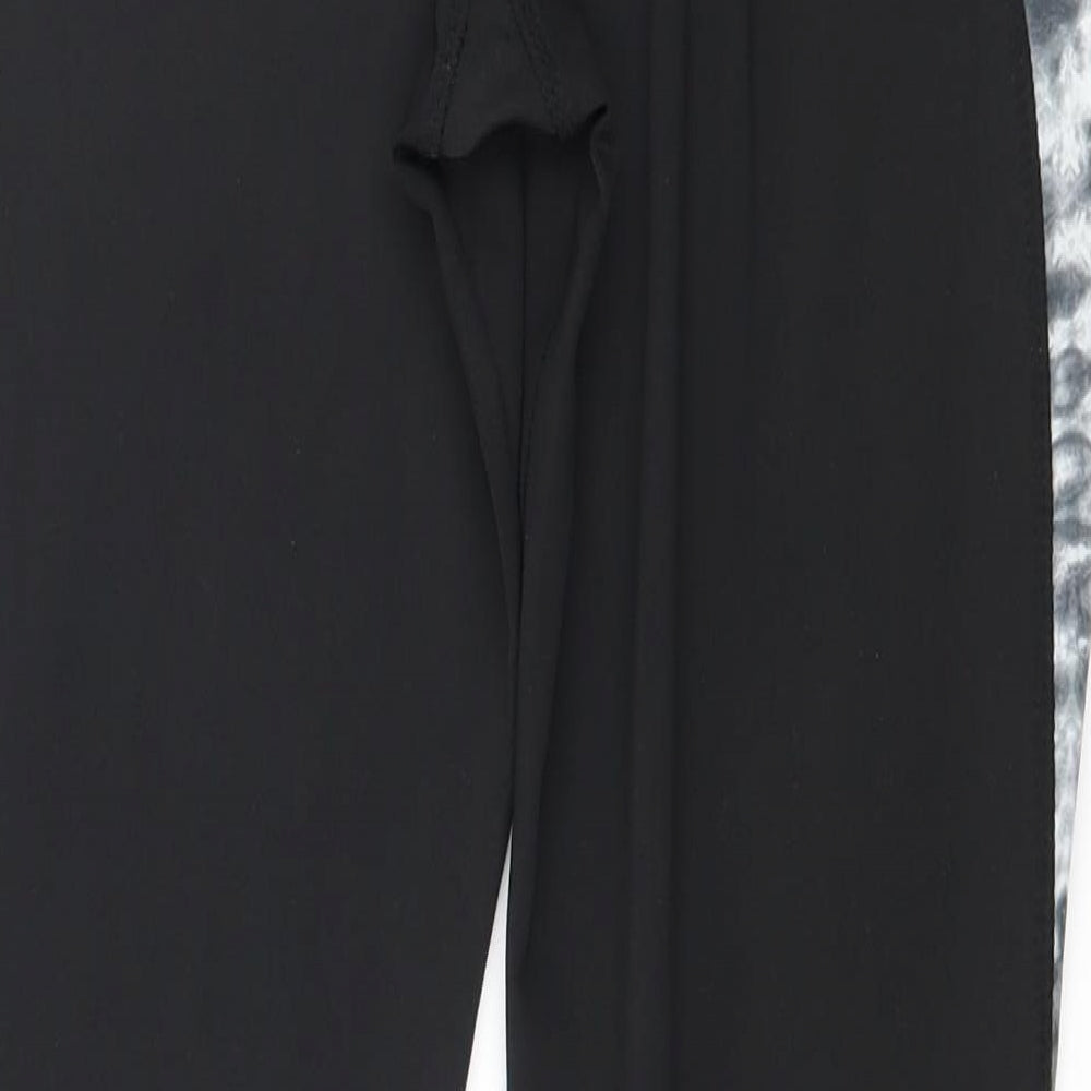 Womens UK Size 10 WORKOUT Pedal Pusher Black Leggings