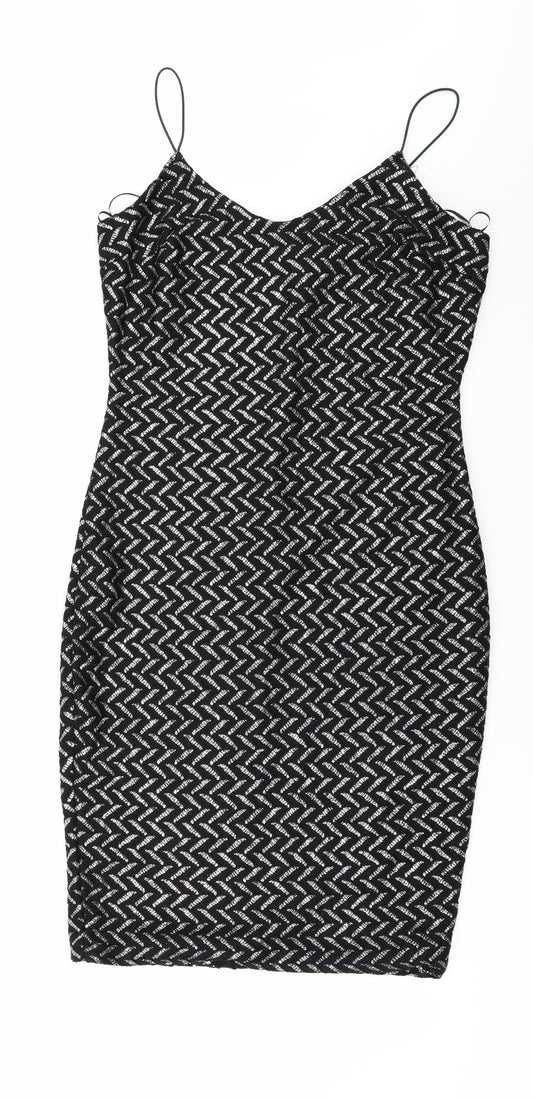 River Island Womens Black Geometric Mini Size 10