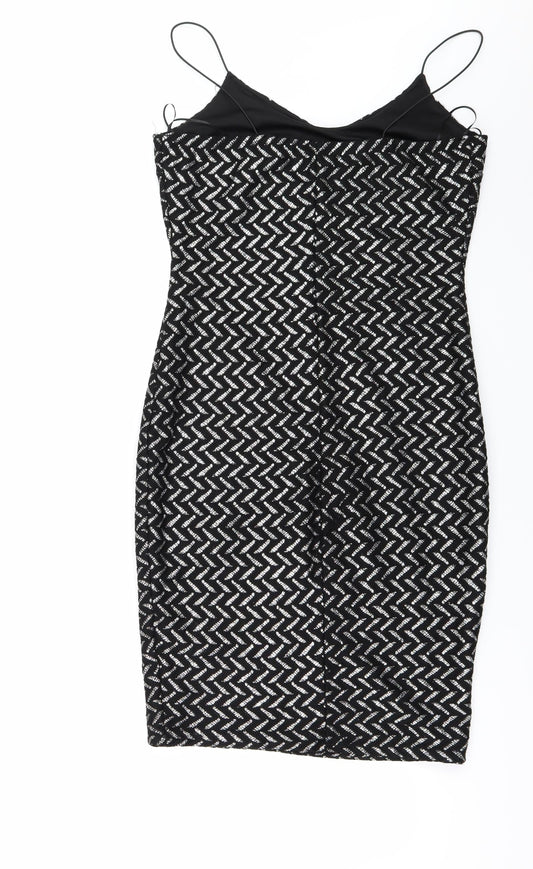 River Island Womens Black Geometric Mini Size 10