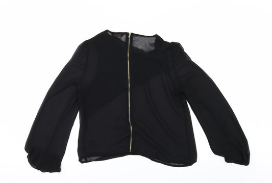 Miss Selfridge Womens Black Tunic Blouse Size 10