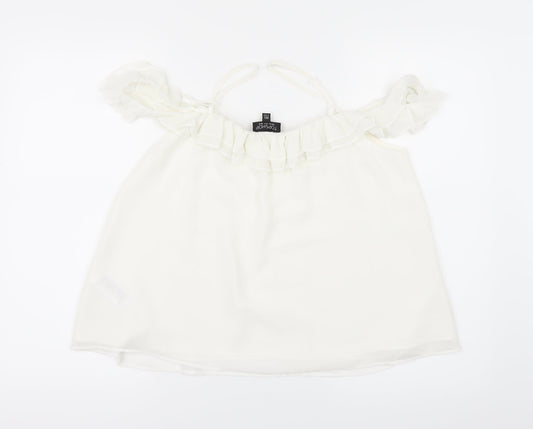 Womens UK Size 12 Topshop White Tunic Blouse