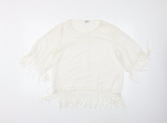 Womens UK Size 12 Glamorous White Basic Blouse