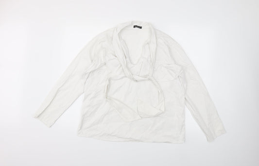 Womens UK Size XL Boohoo White Basic Blouse