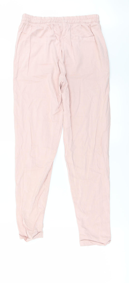Womens UK Size S Preworn Regular Fit Pink Trousers