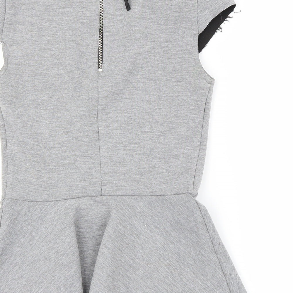 Womens UK Size 4 H&M Grey Basic T-Shirt