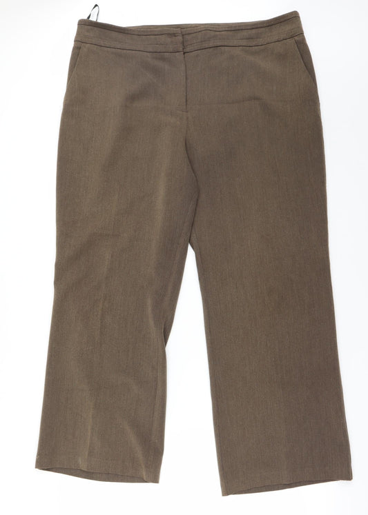 Womens UK Size 18 BM Regular Fit Brown Trousers